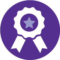 Icon of ribbon with star in the middle