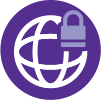 Icon of world with a lock